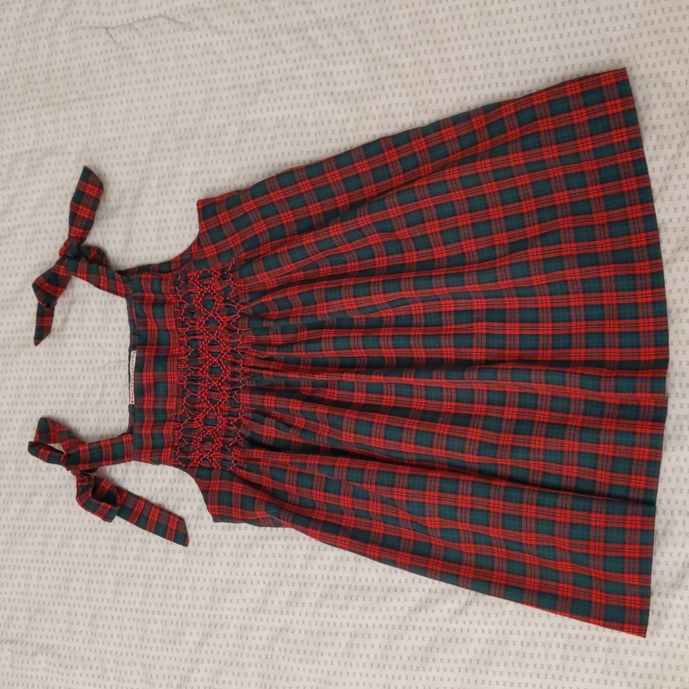 Vintage Smocked Toddler Christmas Holiday Dress 3t